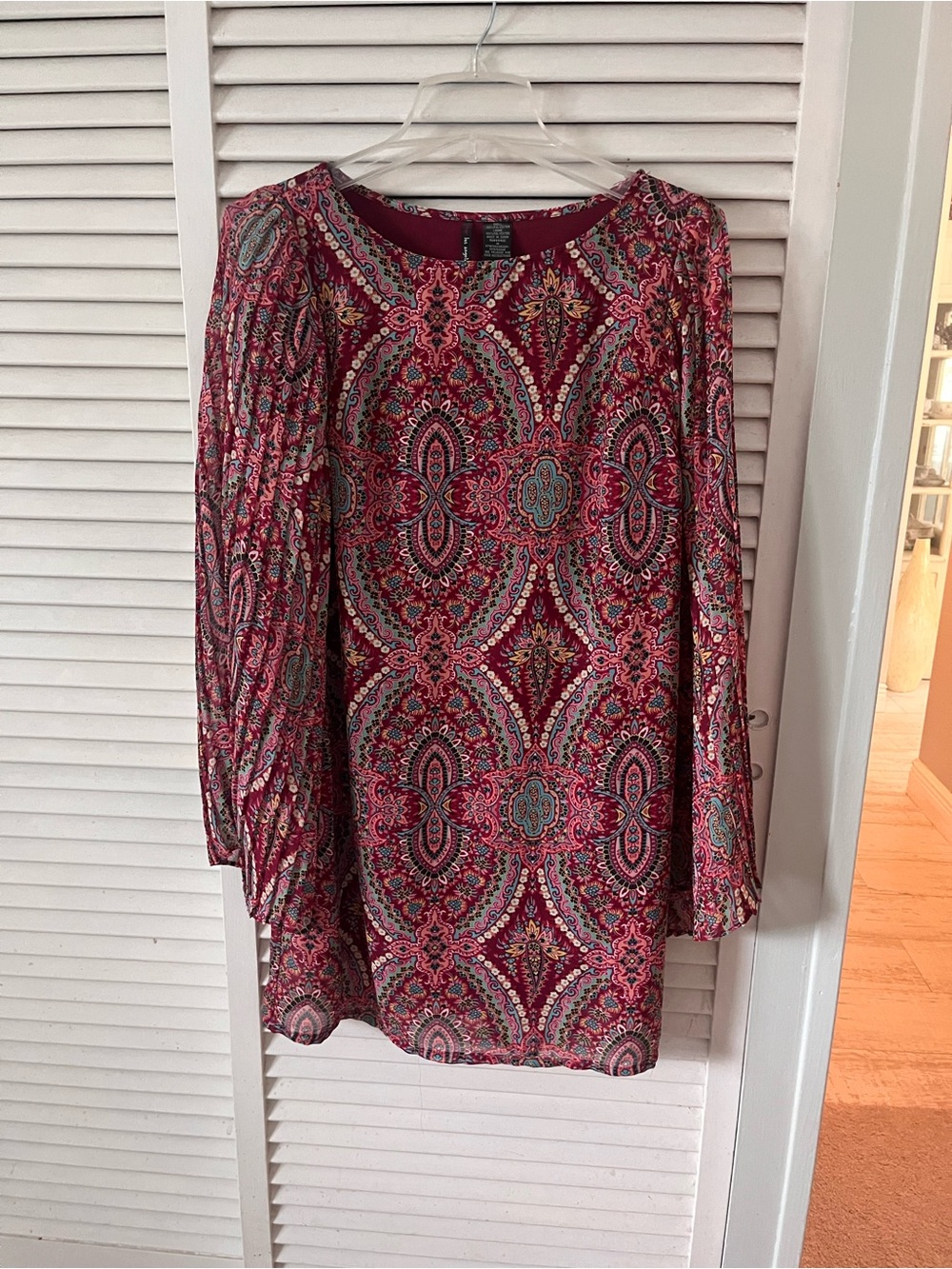 Fire Los Angeles Pink Paisley-Print Long Sleeve Tunic